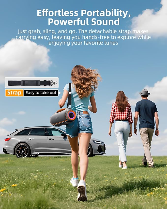 Portable Bluetooth Speakers Wireless Upgrade, 200W Peak Loud Sound/Deep Bass - Image 7