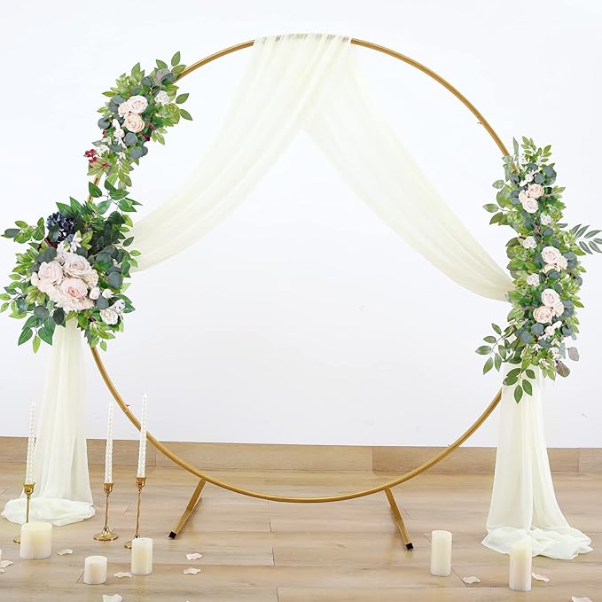 Wedding Arch Draping Fabric Beige Arch Drapes Sheer Backdrop Curtain - Image 5
