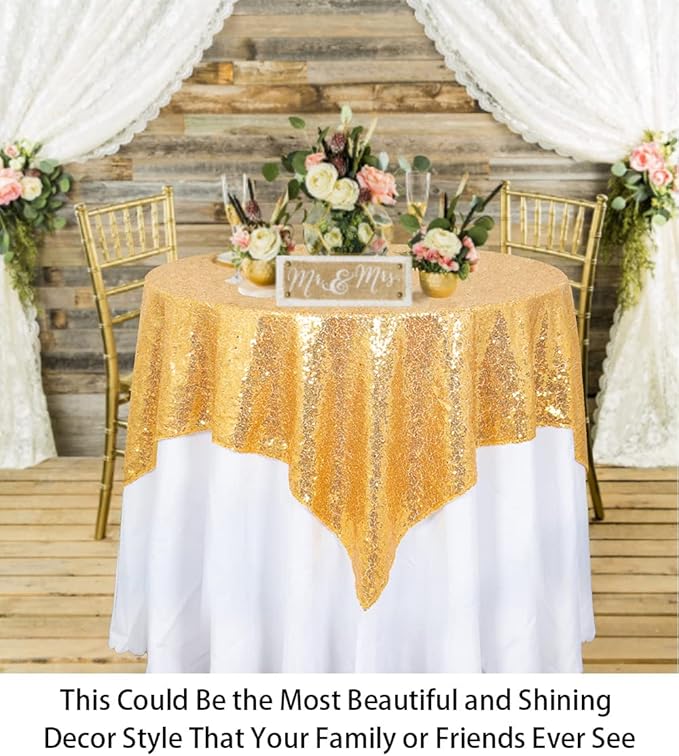 ShinyBeauty Sequin Tablecloth Table Linen Table Cover Table Overlays - Image 4