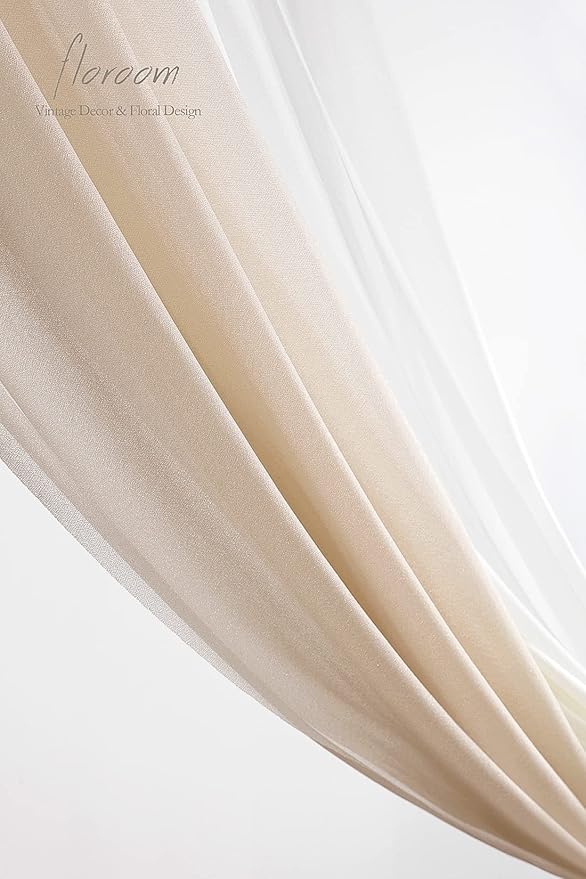 Floroom Wedding Arch Draping Fabric 3 Panels 20Ft Chiffon Fabric Drapes Arbor - Image 5