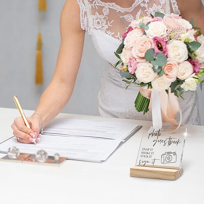 Wedding Guest Book Desk Decor, Acrylic Wedding Signs, Guest Book - Image 4