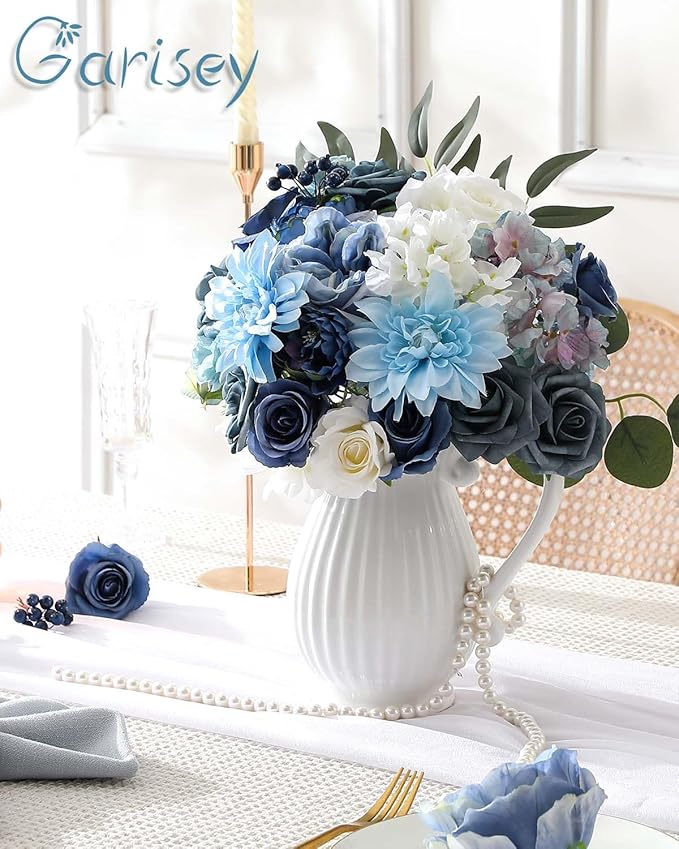 Artificial Flowers Combo Box Set Dusty Blue Flowers - Image 7