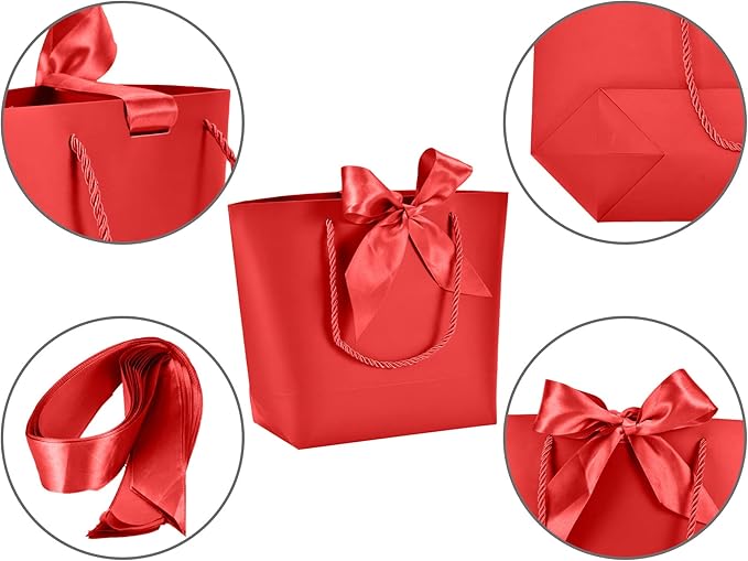 HUAPRINT Gift Bags with Handles, 7.48×3.54×7.9 inches, Party Favor Bags with - Image 4