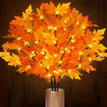 3Pcs 30”Lighted Maple Leaves Branches Stems by Phliofd