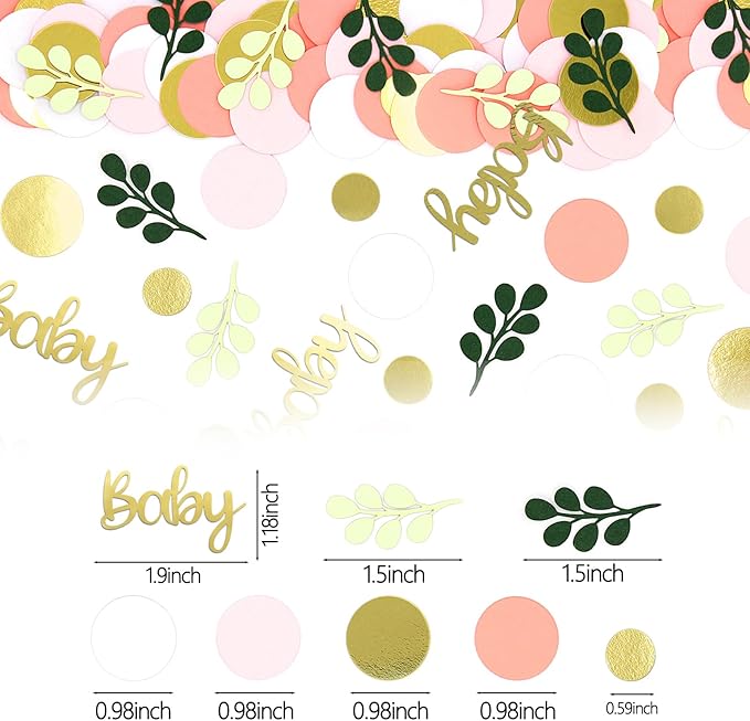 300PC Pink and Sage Green Girl Baby Shower Decorations Greenery Baby Shower - Image 5