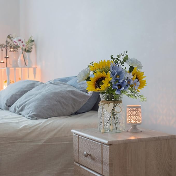 Leftover Faux Flowers in vase, Table centerpieces - Image 4