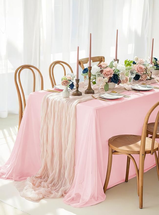 10 Pack Pink Tablecloths for 6ft Rectangle Tables 60 x 102 Inch - Image 5