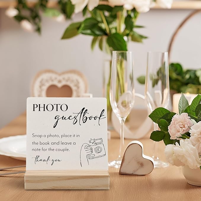 Wedding Guestbook Desk Decor, Wedding Guest Book Sign Wood Plaque, Guest Book - Image 7