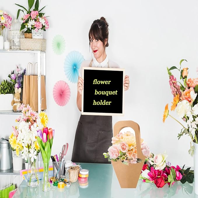 50Pcs 16.5" Kraft Paper Bouquet Bags - Image 2