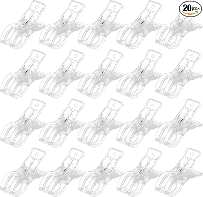 LemonRoad 20 Pack Large Balloon Arch Clips Plastic Transparent Backdrop Spring by Unknown
