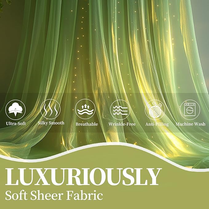 10x10ft Green Tulle Backdrop Curtain - Image 5