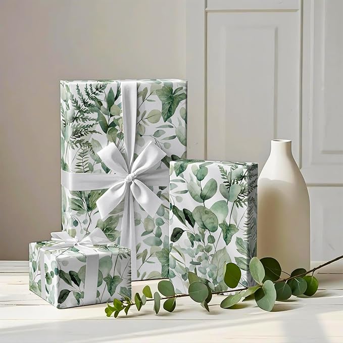 WRAPAHOLIC Eucalyptus Leaves Wrapping Paper Roll - Image 5