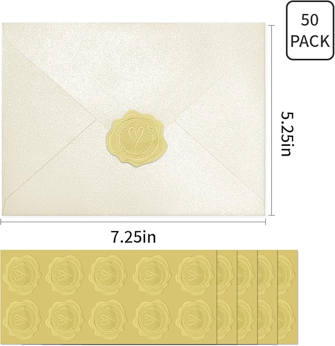 50 PCS Pearl Ivory A7 Envelopes - Image 2