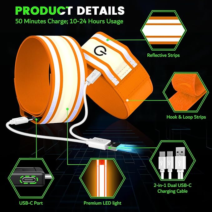 LED Armband for Running, Light Up Arm Bands for Night Walking Running, - Image 4