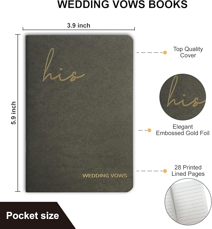 Wedding Vow Books His and Hers, Wedding Registry Gifts Ideas - Image 3