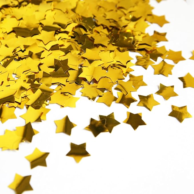 Gold Star Confetti, Foil Glitter Table Confetti, Sparkling - Image 2