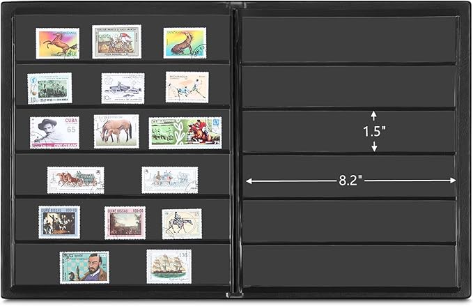 MUDOR Stamp Collecting Album, 6 Rows Pockets Stamp Book - Image 3