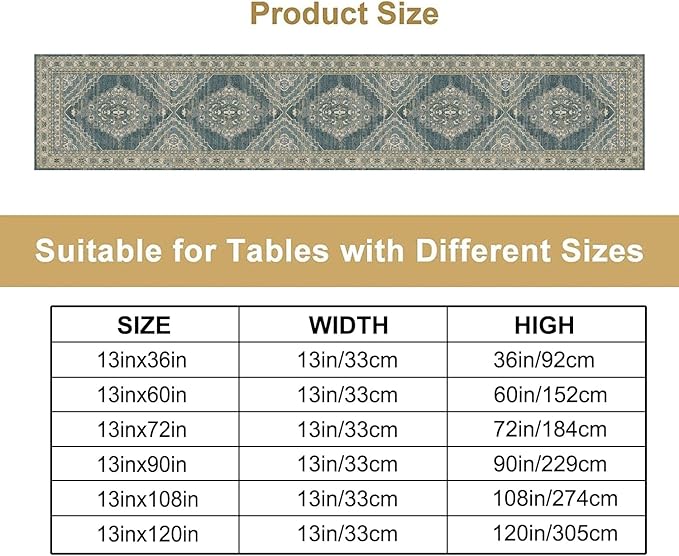 Boho Floral Vintage Table Runner - Image 2