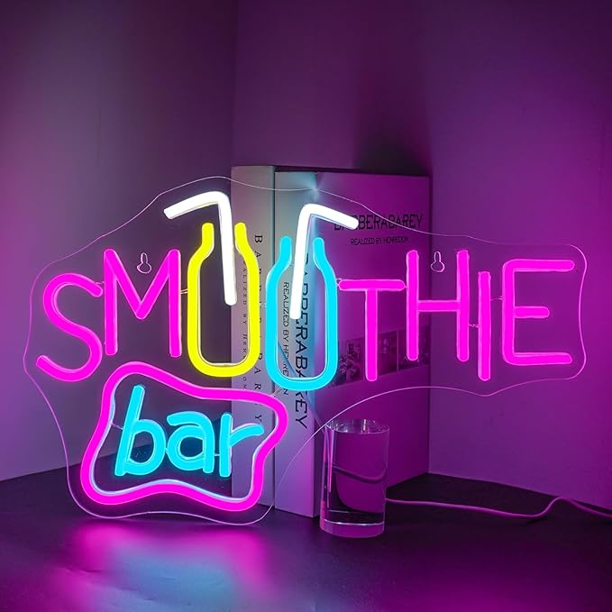 Looklight Smoothie Bar Neon Sign, Words Neon Signs by LooklightNeonSign