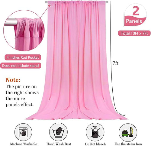 10 x 7 Feet Pink Backdrop Curtain - Image 2