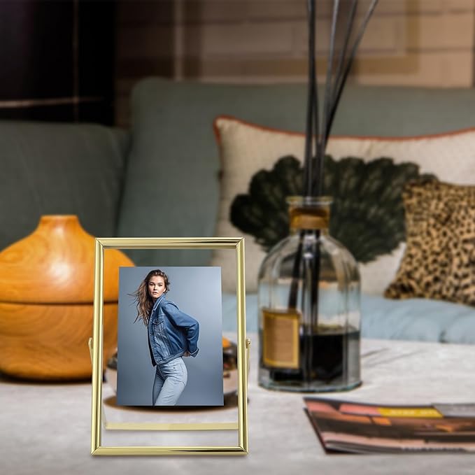 Gold Floating Frame, For Picture 3.5x5, Small Tabletop Photo Frame, Classy Gift - Image 7