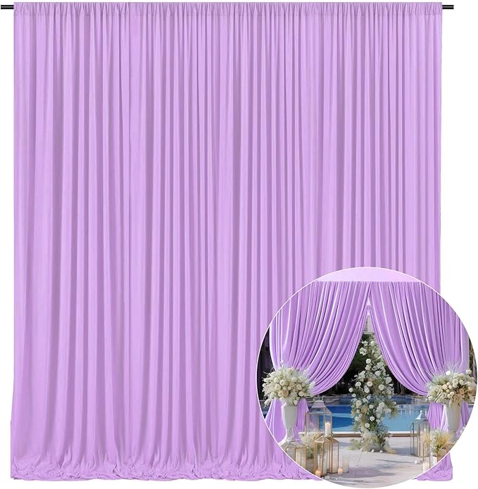 10 x 7 Feet Light Purple Backdrop Curtain by ZEBMOON