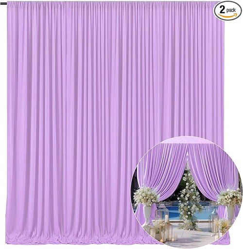 10 x 10 Feet Light Purple Backdrop Curtain by ZEBMOON