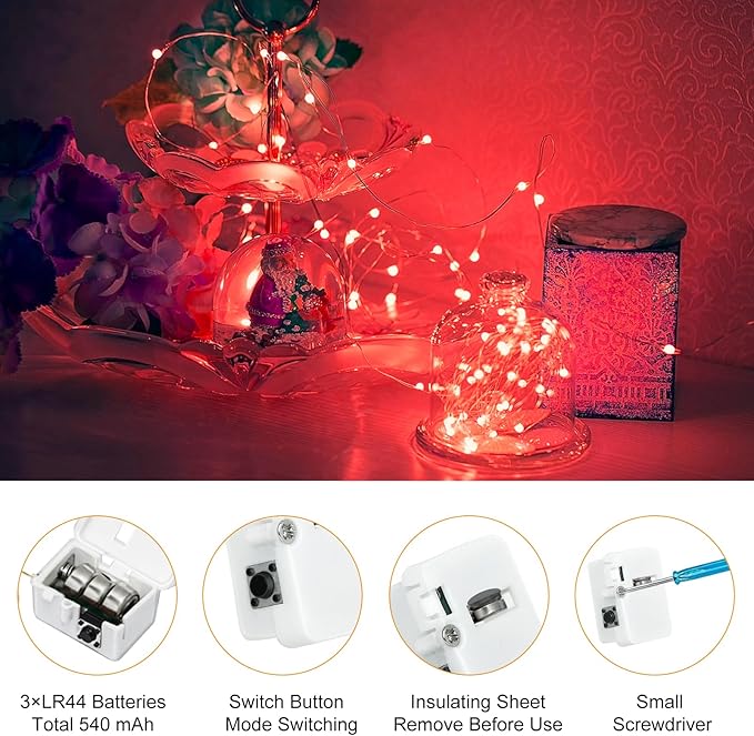 btfarm 6 Pack Fairy Lights Battery Operated, 7ft 20 Led Twinkle Lights String - Image 7