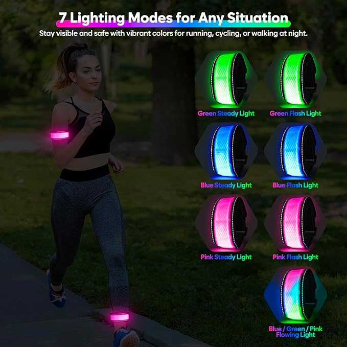 LED Armband for Running Walking Cycling, Rechargeable Running Lights Safety - Image 2