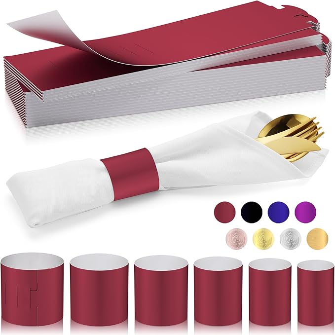 Polymer Material Reusable Napkin Band, Glue-Free Tear-Proof Water Resistant by Unknown