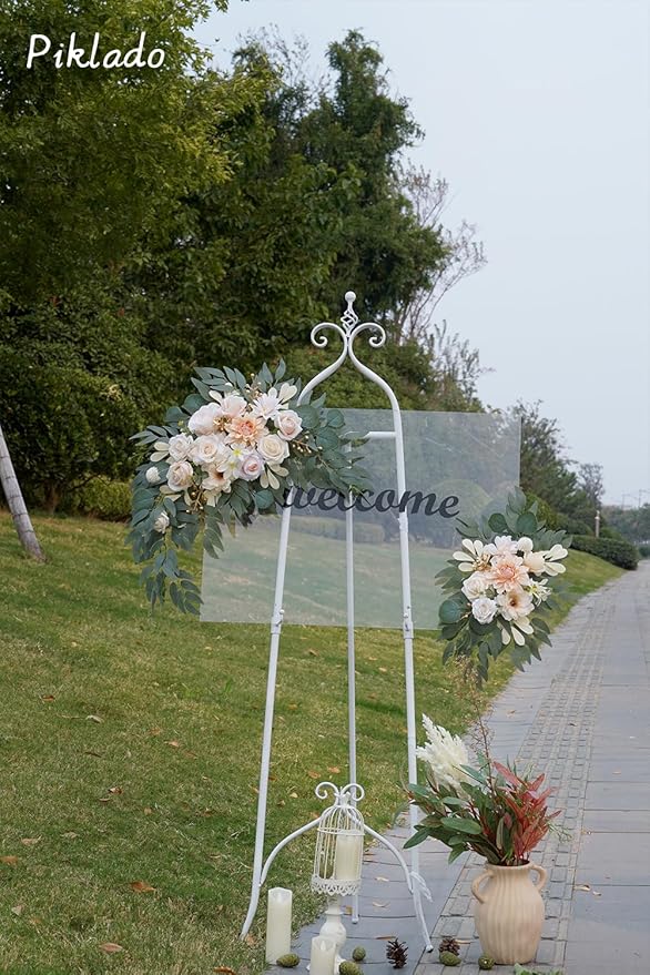 Faux Flower Swag Set of 2 for Wedding Welcome Signs Floral Swag Wedding - Image 2