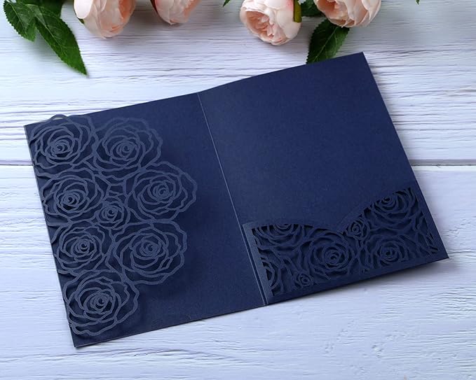 20 Pcs Laser Cut Wedding Invitations Card Pocket - Image 5