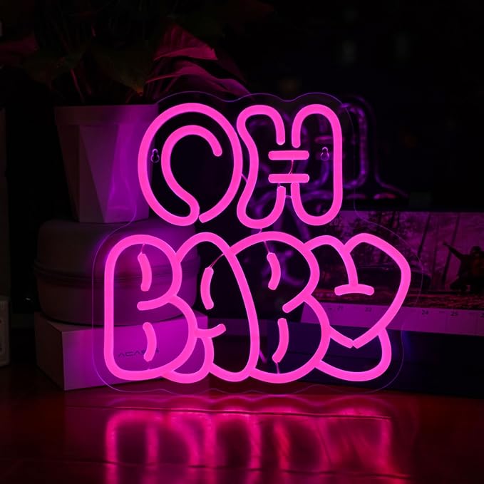 Oh Baby Neon Sign for Wall Decor, Dimmable Neon Lights gifts for Lover Baby by BEAUTIFULLIFE-US