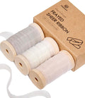 Vitalizart Organza Ribbon Frayed Sheer Organza White Pink Grey Set 3/8" Silk by Vitalizart