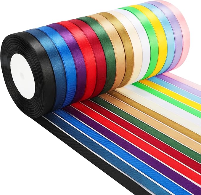 NESCCI 400 Yards Ribbon, 3/8 Inch Satin Ribbon, Single Face Satin Ribbons by NESCCI
