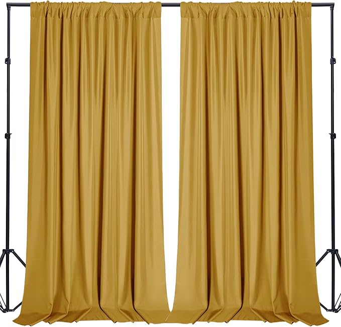 Sugargirl 10x10FT Gold Backdrop Curtains Polyester Photo Backdrop Drapes by Sugargirl