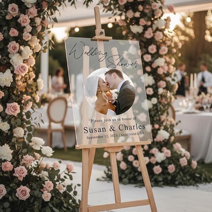 Personalized Wedding Photo Acrylic Welcome Sign – Custom Picture Board - Image 4