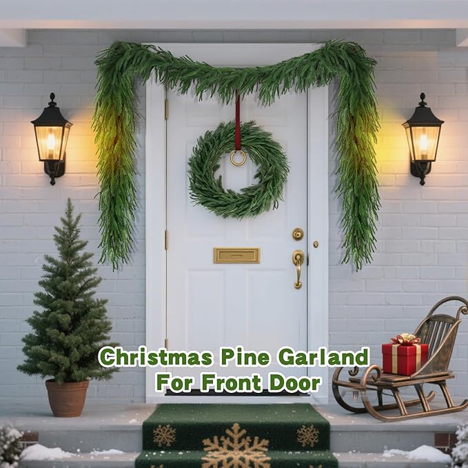 12 FT Norfolk Pine Garland Artificial, Realistic Christmas Greenery - Image 4