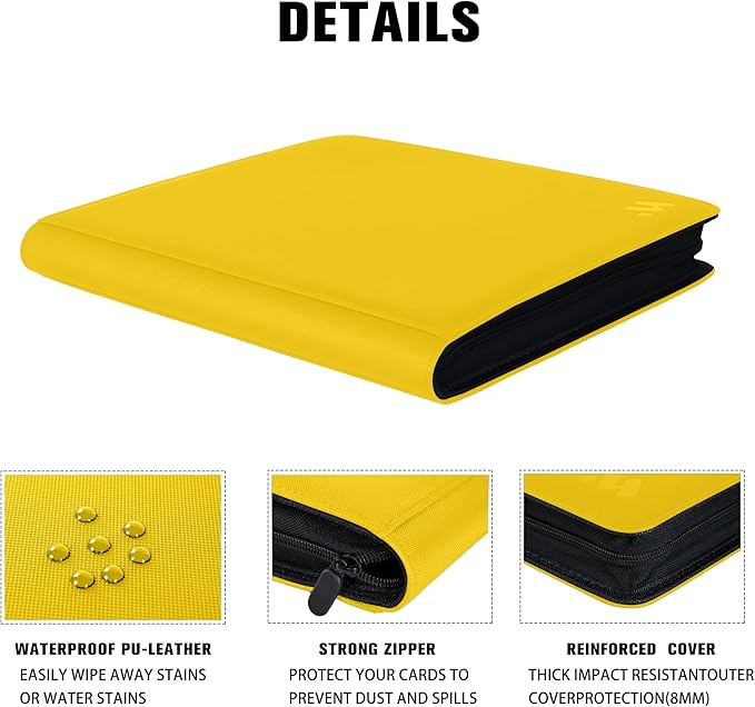 Premium 1000+ Pockets Card Binder, 16 Pockets Trading Card Binder Ringless Side - Image 5