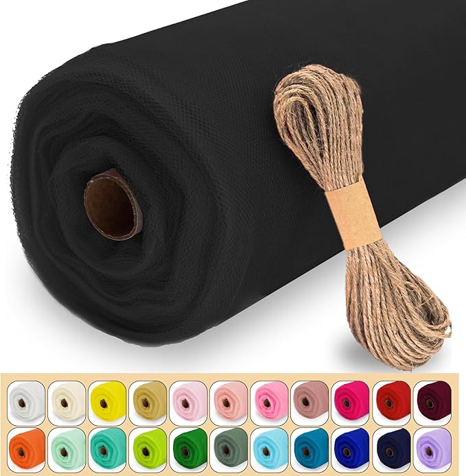 Black Tulle Fabric Roll by Luceinvita