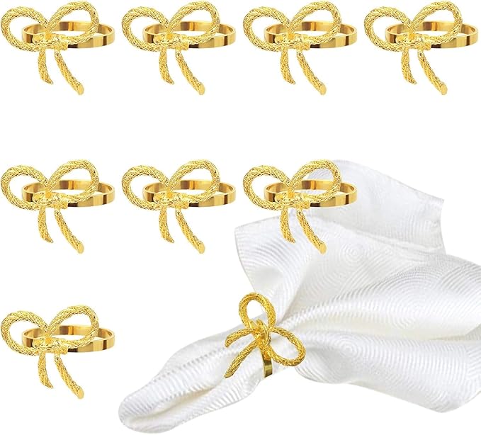 Pack of 50 Napkin Rings Alloy Hollow Out Flower Napkin Holder Dinning Table by BEAVOING