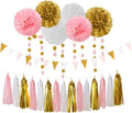Pink-White Gold Girl Birthday Party-Decorations by LastingSurprise