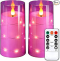 NURADA 3"x6"Flickering Flameless Candles: Built-in Star String Lights 3D Wick by NURADA