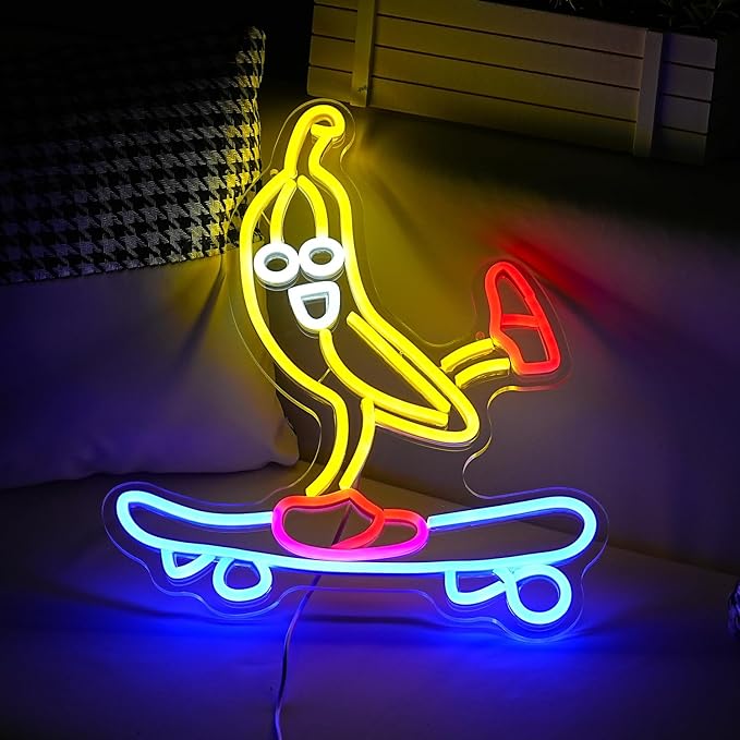 Skateboard Banana Neon Sign Cool Slide Banana LED Neon Light Dimmable Banana - Image 5
