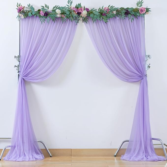 10x10ft Purple Tulle Backdrop Curtain - Image 9