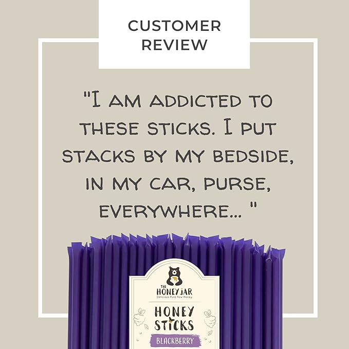 The Honey Jar Blackberry Flavored Honey Sticks - Image 3