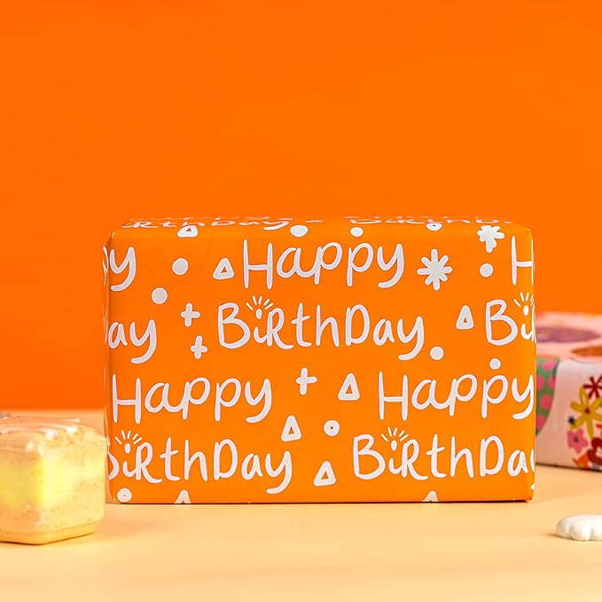 LeZakaa Reversible Birthday Wrapping Paper Roll - Image 5