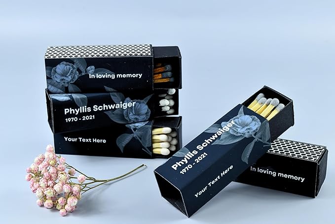 Customizable Funeral Matchboxes – Set of 10 – Memorial Design – Colorful - Image 5