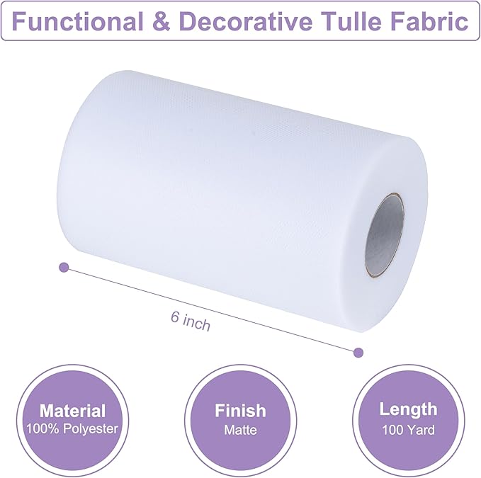 Peachy Tulle Fabric Rolls 6 Inch by 100 Yards Tulle Roll Spool Fabric - Image 2