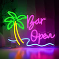 Bar Open Sign for Business, Neon Open Sign, USB Dimmable Palm Tree Neon Lights by PMCVYH